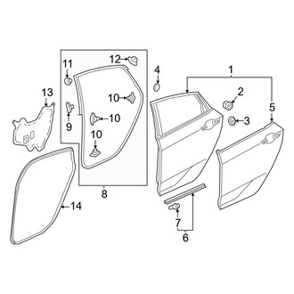 Honda OE - Rear Door - Door & Components (Sedan)
