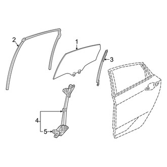 Honda OE - Rear Door - Glass & Hardware (Sedan)