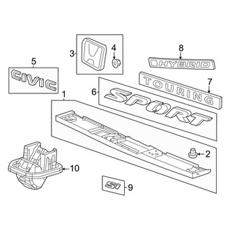 Honda OE - Trunk Lid - Exterior Trim (Sedan)