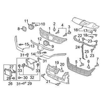 Honda OE - Front Bumper & Grille - Grille & Components