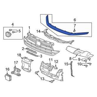 Honda OE - Front Left Upper Grille Molding