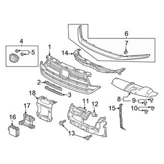 Honda OE - Front Bumper & Grille - Grille & Components