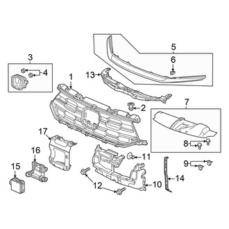 Honda OE - Front Bumper & Grille - Grille & Components