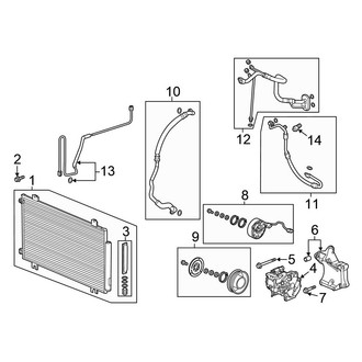 Honda OE - Air Conditioner & Heater - Condenser, Compressor & Lines