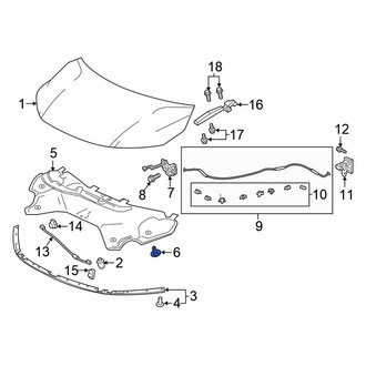 Honda OE - Hood Insulation Pad Clip