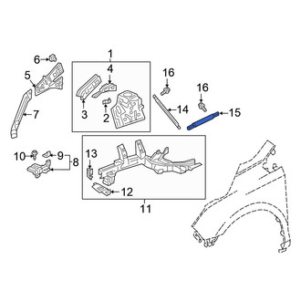 Honda OE - Left Fender Apron Brace