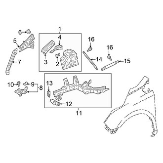 Honda OE - Fender - Structural Components & Rails