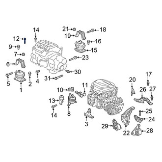 Honda OE - Center Engine Mount Bolt