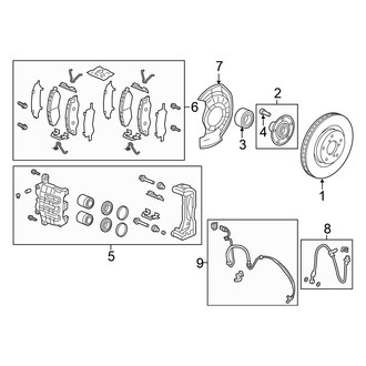 Honda OE - Front Suspension - Brake Components