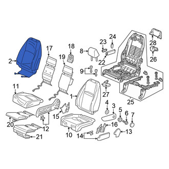 Honda OE - Center Left Seat Back Cushion Cover