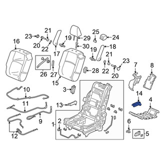 Honda OE - Center Left Outer Seat Track Cover