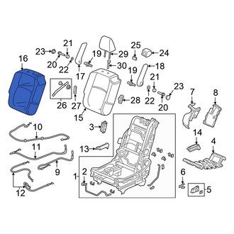Honda OE - Center Left Seat Back Cushion Cover