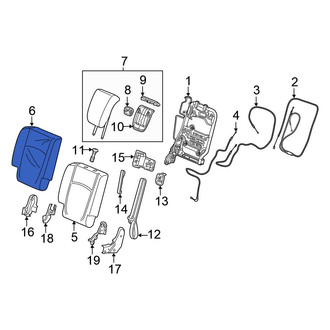 Honda OE - Rear Right Seat Back Cushion Cover