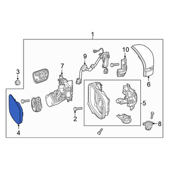 Honda OE - Front Left Door Mirror Glass