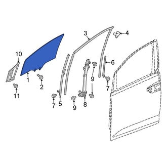 Honda OE - Front Left Door Glass