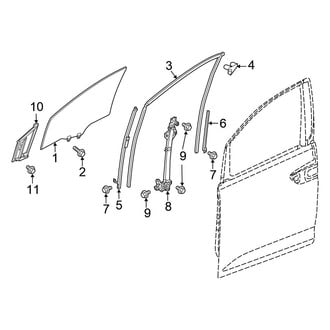 Honda OE - Front Door - Glass & Hardware