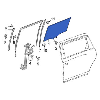 Honda OE - Right Sliding Door Glass