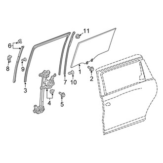 Honda OE - Side Loading Door - Glass & Hardware (W/O Power Sliding)