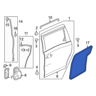 Honda OE - Left Inner Sliding Door Weatherstrip