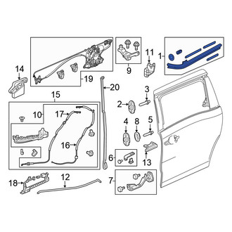 Honda OE - Left Sliding Door Track