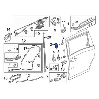 Honda OE - Front Upper Sliding Door Stop Bumper