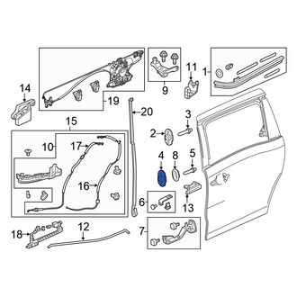 Honda OE - Front Lower Sliding Door Stop Bumper