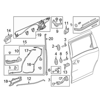 Honda OE - Side Loading Door - Door Hardware (With Power Sliding Slide Components)