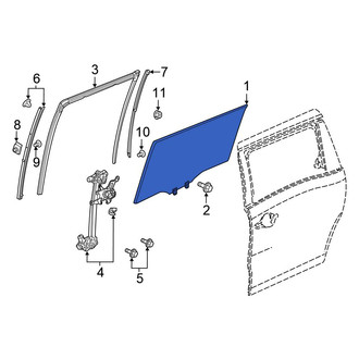 Honda OE - Right Sliding Door Glass