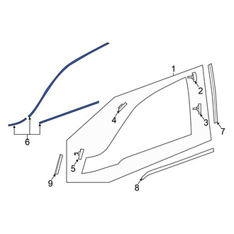 Honda OE - Front Left Side Panel Glass Seal
