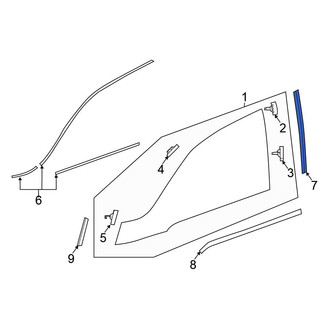 Honda OE - Front Left Side Panel Glass Seal