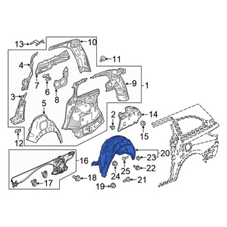 Honda OE - Rear Right Quarter Panel Splash Shield
