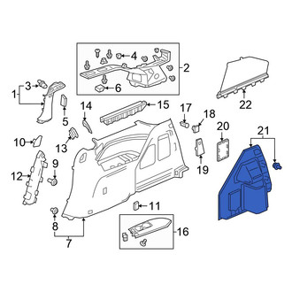 Honda OE - Rear Interior Quarter Panel Trim Panel Storage Compartment
