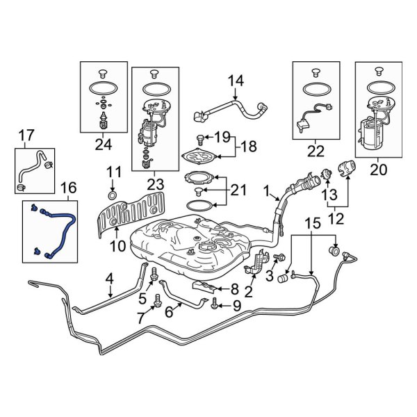 Honda OE 167205J6A12 Fuel Return Line