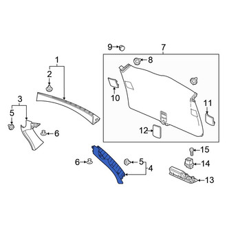 Honda OE - Rear Left Liftgate Trim Cover