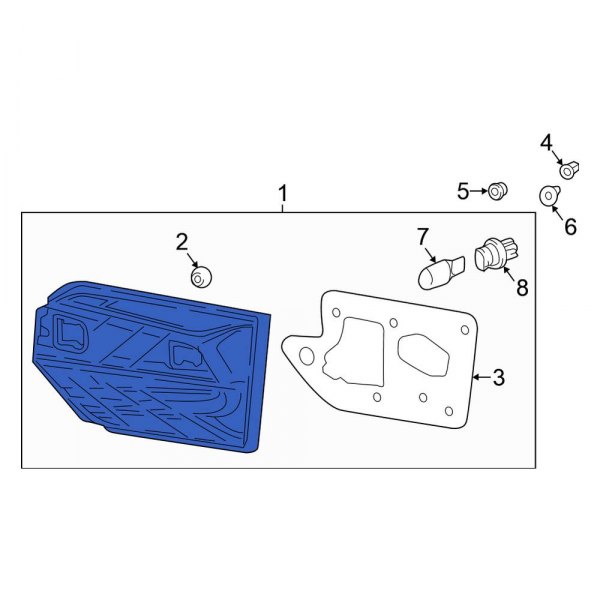 Honda OE 34155THRA01 Left Inner Tail Light Assembly