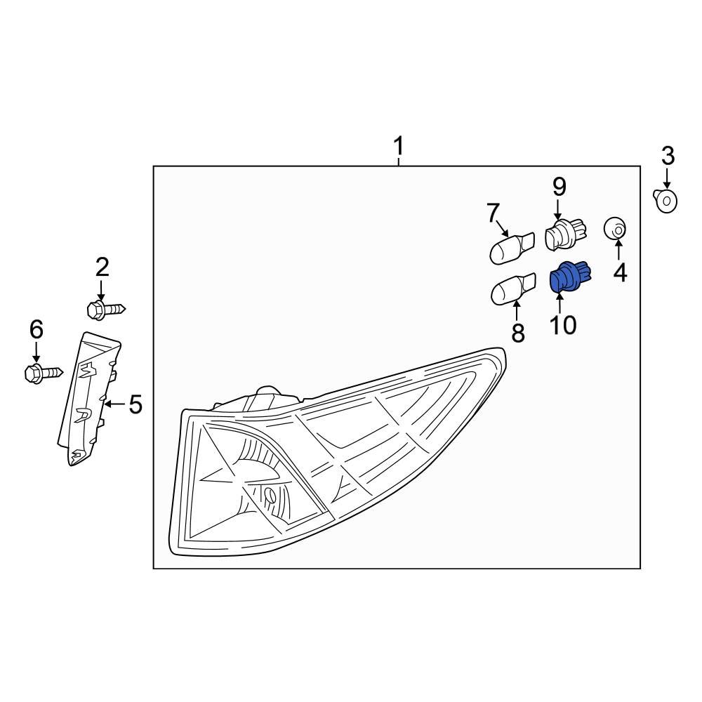 Honda OE 33303S5A003 Rear Tail Light Socket