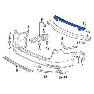 Honda OE - Rear Bumper Impact Absorber