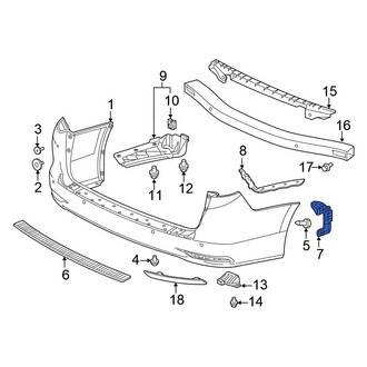 Honda OE - Rear Left Bumper Cover Spacer