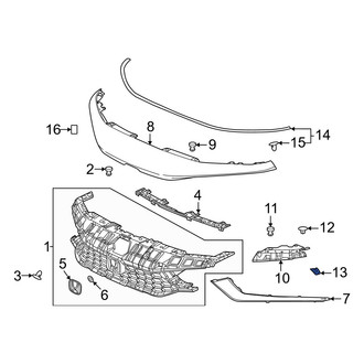 Honda OE - Right Lower Grille Molding Bracket