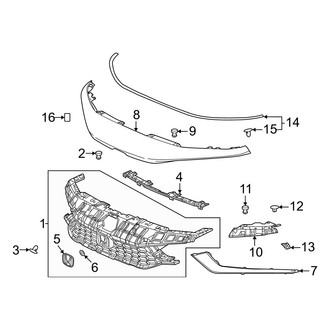 Honda OE - Front Bumper & Grille - Grille & Components