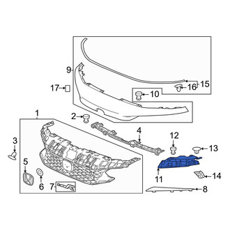 Honda OE - Front Upper Bumper Cover Spacer Panel Bracket