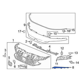 Honda OE - Front Right Grille Molding