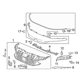Honda OE - Front Bumper & Grille - Grille & Components (Type R)