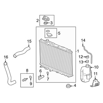 Honda OE - Cooling - Radiator & Components (W/O Power Control Unit), (Hatchback)