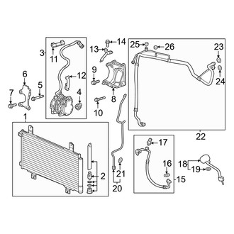 Honda OE - Air Conditioner & Heater - Condenser, Compressor & Lines (Hybrid Sport / Hybrid Sport Touring)