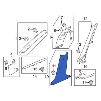 Honda OE - Right Lower Door Pillar Post Trim Set