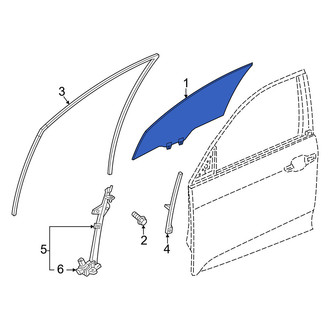Honda OE - Rear Left Door Glass