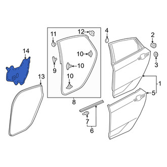 Honda OE - Rear Right Door Water Deflector