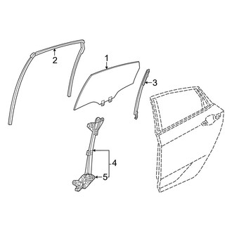Honda OE - Rear Door - Glass & Hardware
