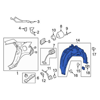 Honda OE - Rear Right Quarter Panel Splash Shield